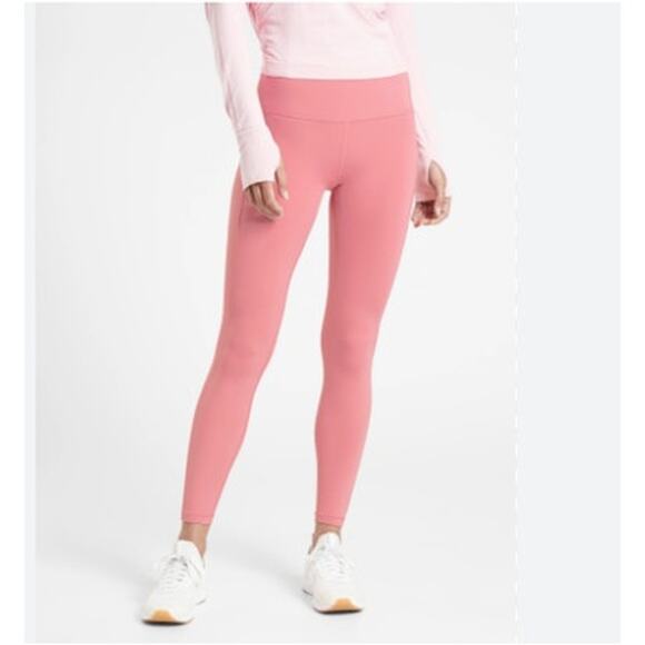 Athleta Mid Rise Antique Rose Ultimate Stash Pocket Tight Leggings Size Medium - Picture 1 of 7